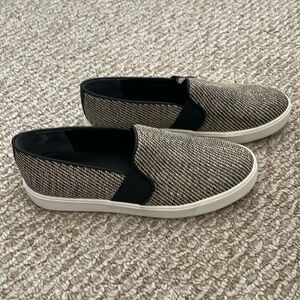Vince tweed-like slip on sneakers